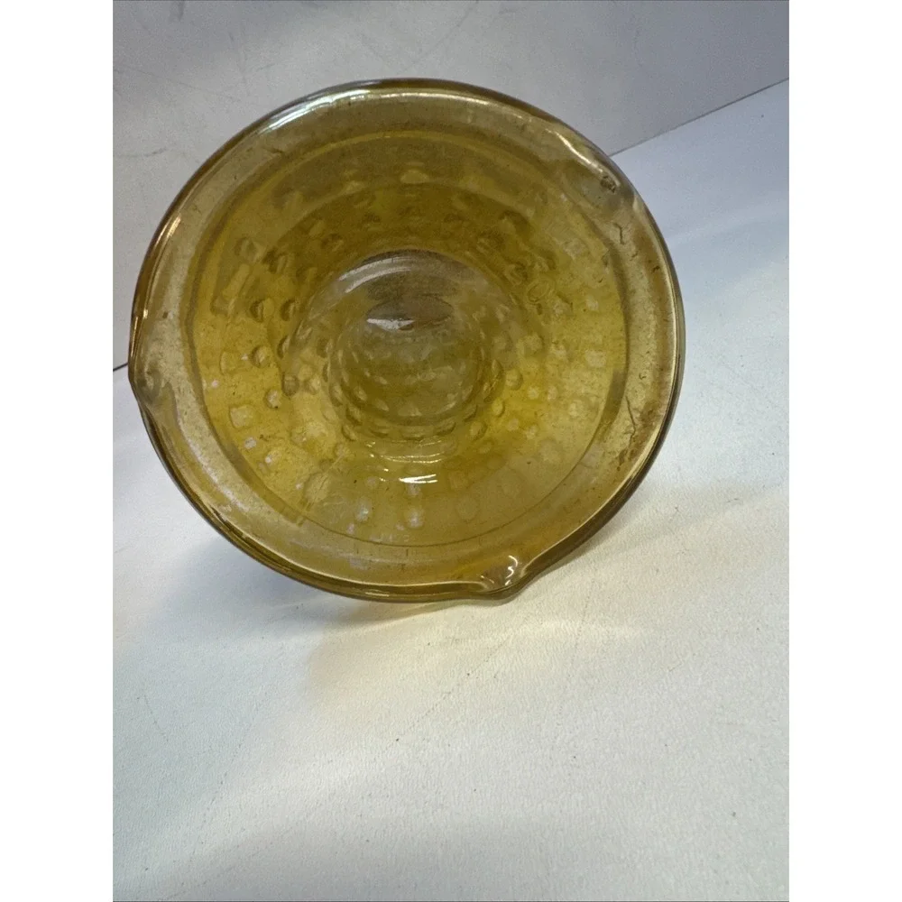 Vintage ‎ Hobnail  to Clear Orange/Amber Glass Oil Kerosene Lamp